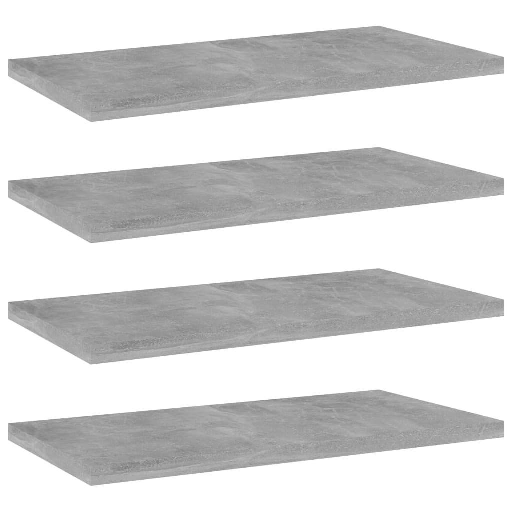 Estante estantería 4 uds contrachapada gris brillo 40x20x1,5 cm