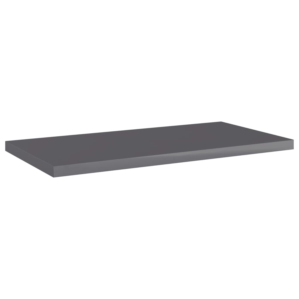 Estante estantería 4 uds contrachapada gris brillo 40x20x1,5 cm