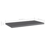 Estante estantería 4 uds contrachapada gris brillo 40x20x1,5 cm