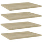 Prateleira estante 4 unidades contraplacado cinzento brilhante 40x20x1,5 cm