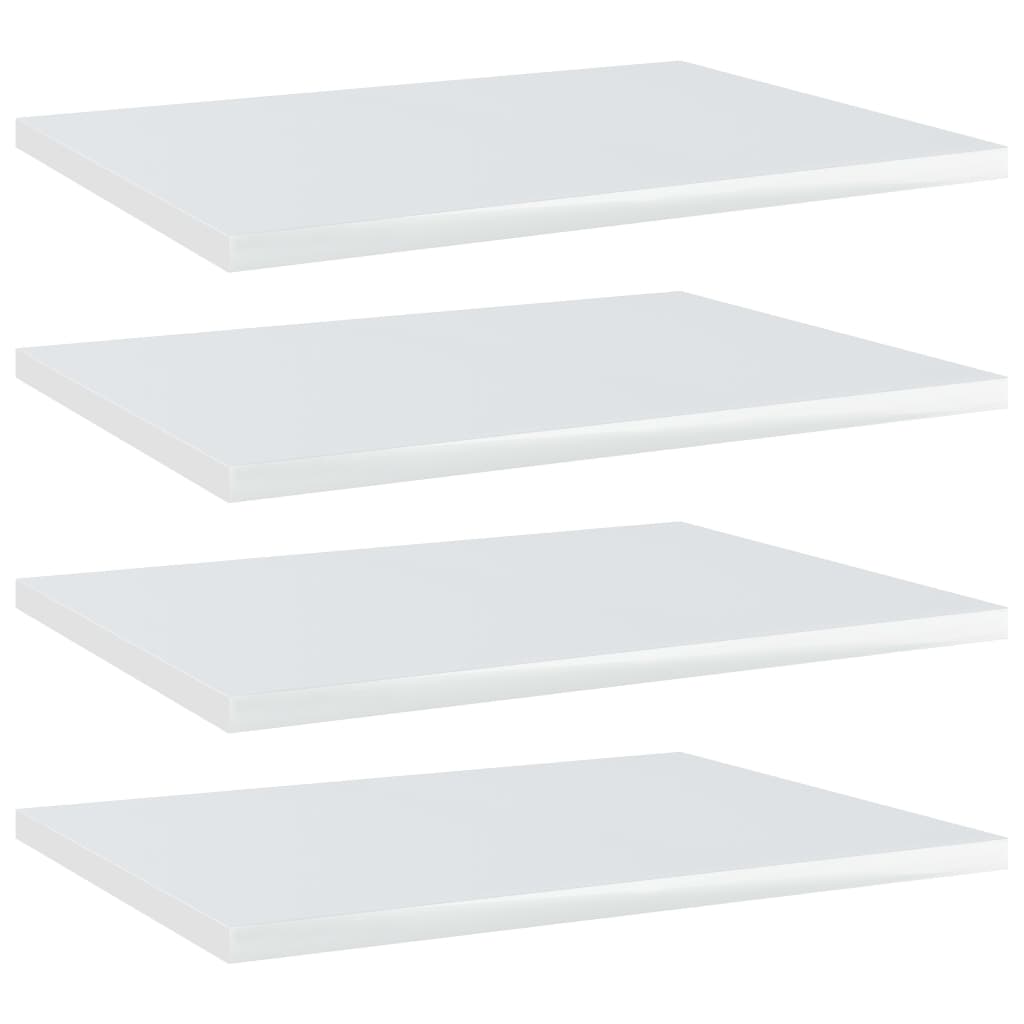 Estante estantería 4 uds contrachapada gris brillo 40x20x1,5 cm