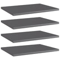 Estante estantería 4 uds contrachapada gris brillo 40x20x1,5 cm