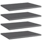 Prateleira estante 4 unidades contraplacado cinzento brilhante 40x20x1,5 cm