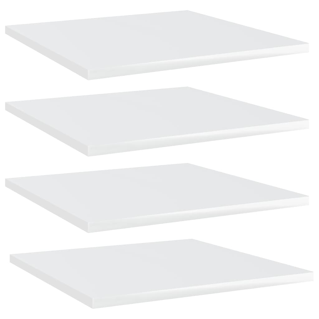 Estante estantería 4 uds contrachapada gris brillo 100x10x1,5cm