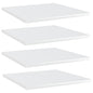 Prateleira de parede 4 unidades contraplacado cinza brilhante 100x10x1,5cm
