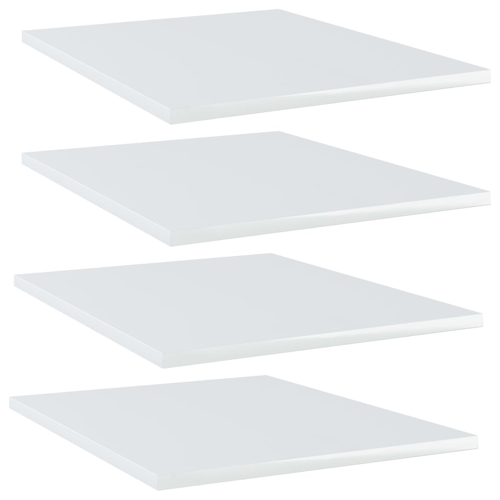 Estante estantería 4 uds contrachapada gris brillo 100x10x1,5cm