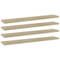 Prateleira estante 4 unidades contraplacado cinzento brilhante 40x20x1,5 cm