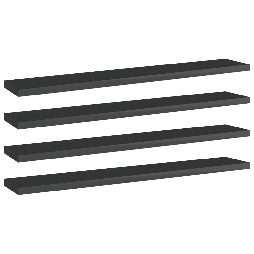 Estante estantería 4 uds contrachapada gris brillo 40x20x1,5 cm