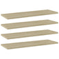 Prateleira estante 4 unidades contraplacado cinzento brilhante 40x20x1,5 cm