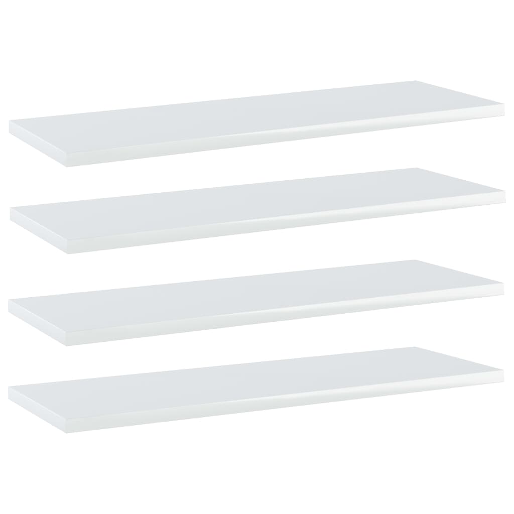Estante estantería 4 uds contrachapada gris brillo 40x20x1,5 cm