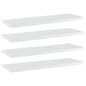 Prateleira estante 4 unidades contraplacado cinzento brilhante 40x20x1,5 cm