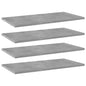 Prateleira estante 4 unidades contraplacado cinzento brilhante 40x20x1,5 cm