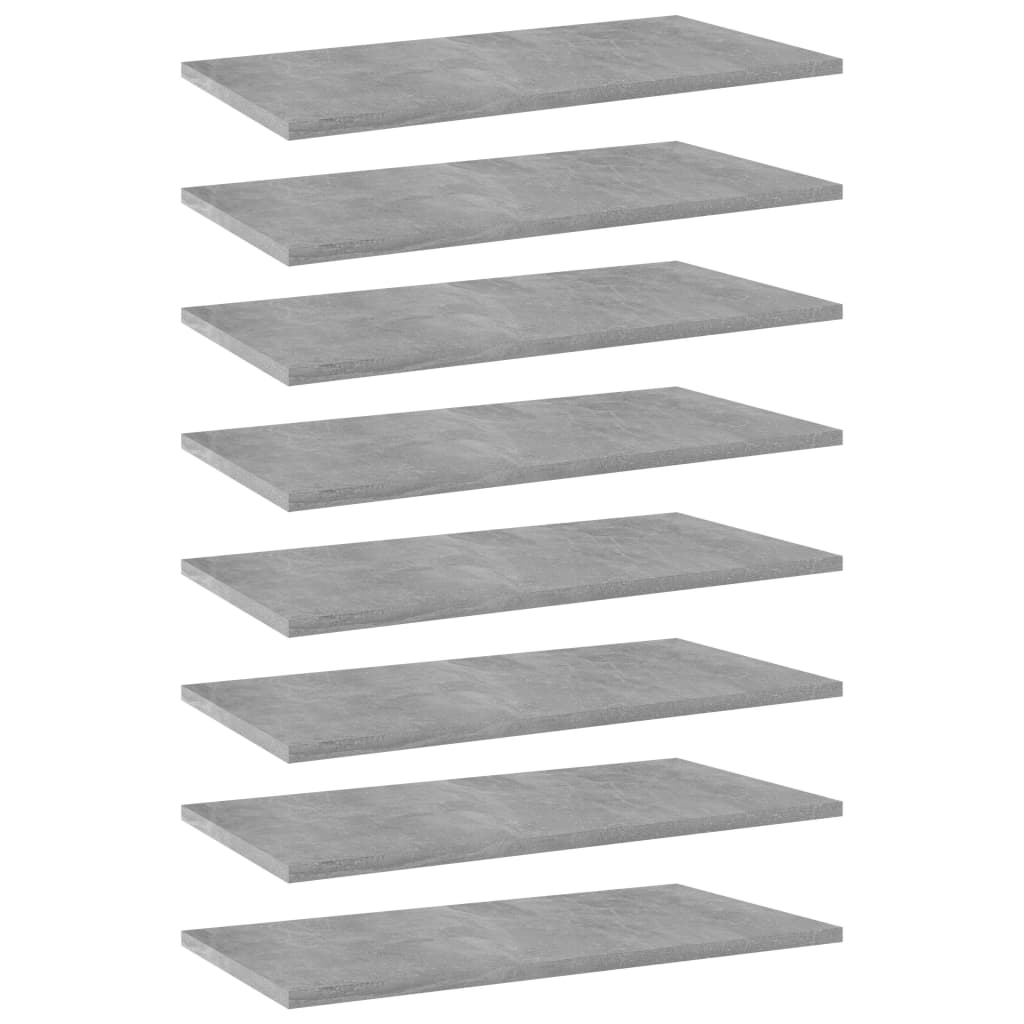Estante estantería 4 uds contrachapada gris brillo 40x20x1,5 cm