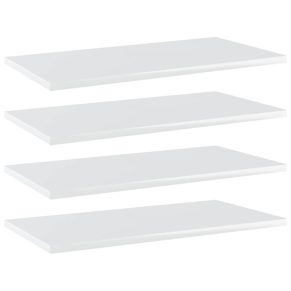 Estante estantería 4 uds contrachapada gris brillo 100x10x1,5cm