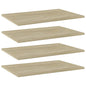 Prateleira de parede 4 unidades contraplacado cinza brilhante 100x10x1,5cm