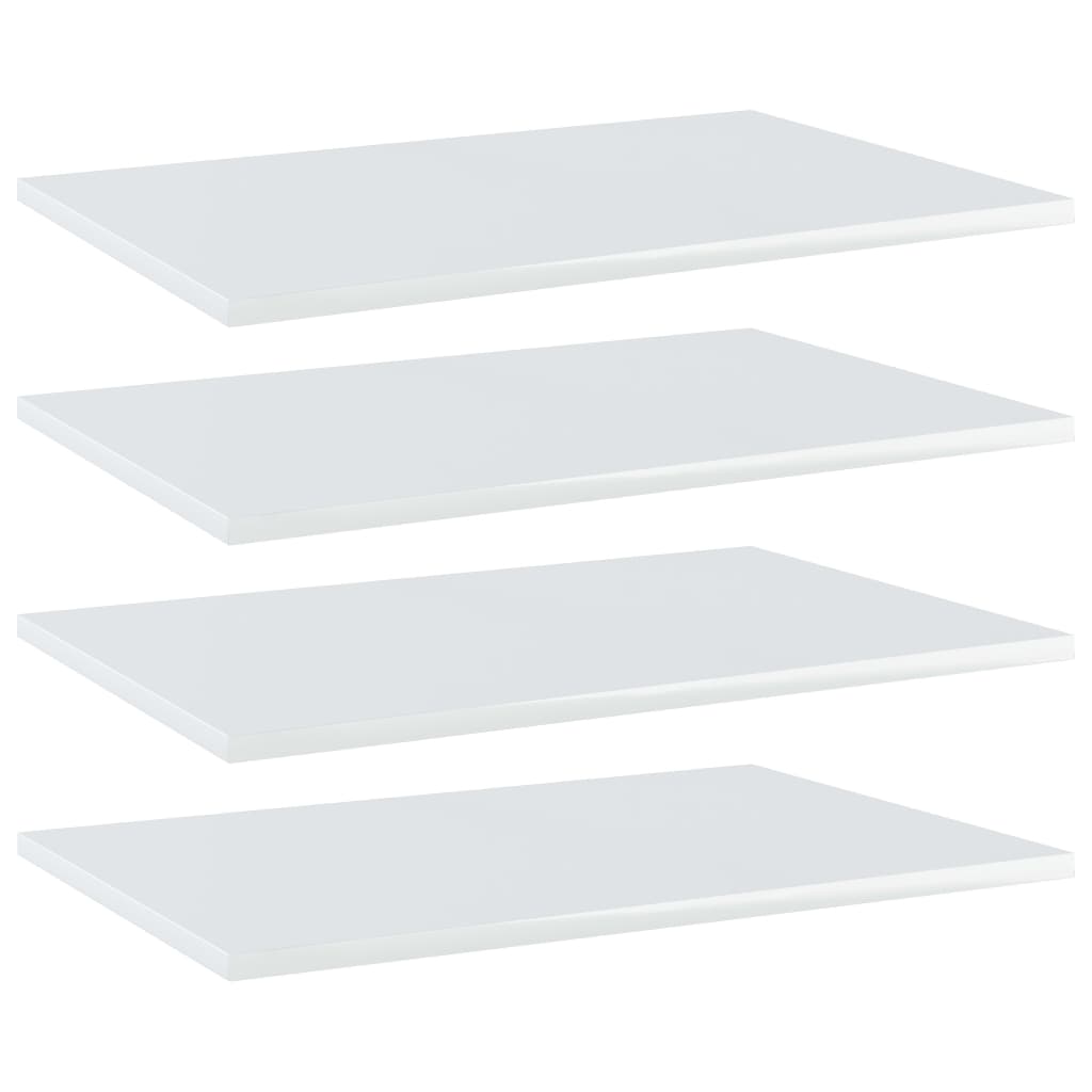 Estante estantería 4 uds contrachapada gris brillo 100x10x1,5cm