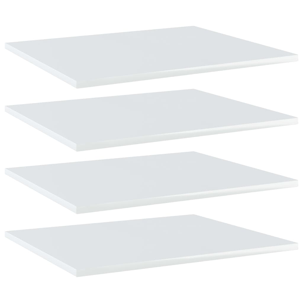 Estante estantería 4 uds contrachapada gris brillo 100x10x1,5cm