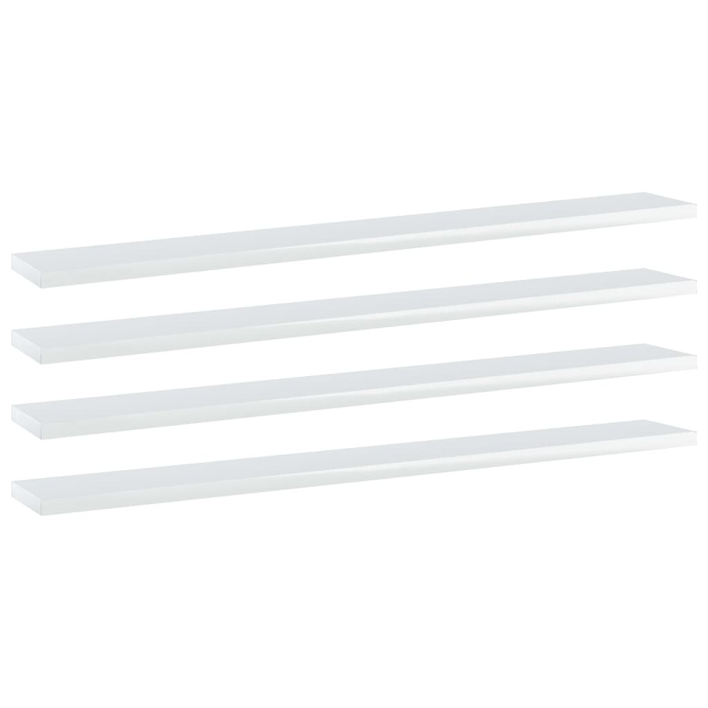 Estante estantería 4 uds contrachapada gris brillo 100x10x1,5cm