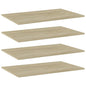 Prateleira de parede 4 unidades contraplacado cinza brilhante 100x10x1,5cm