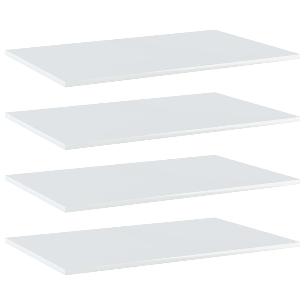 Estante estantería 4 uds contrachapada gris brillo 100x10x1,5cm