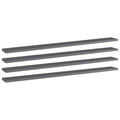 Estante estantería 4 uds contrachapada gris brillo 100x10x1,5cm