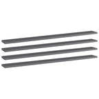 Estante estantería 4 uds contrachapada gris brillo 100x10x1,5cm