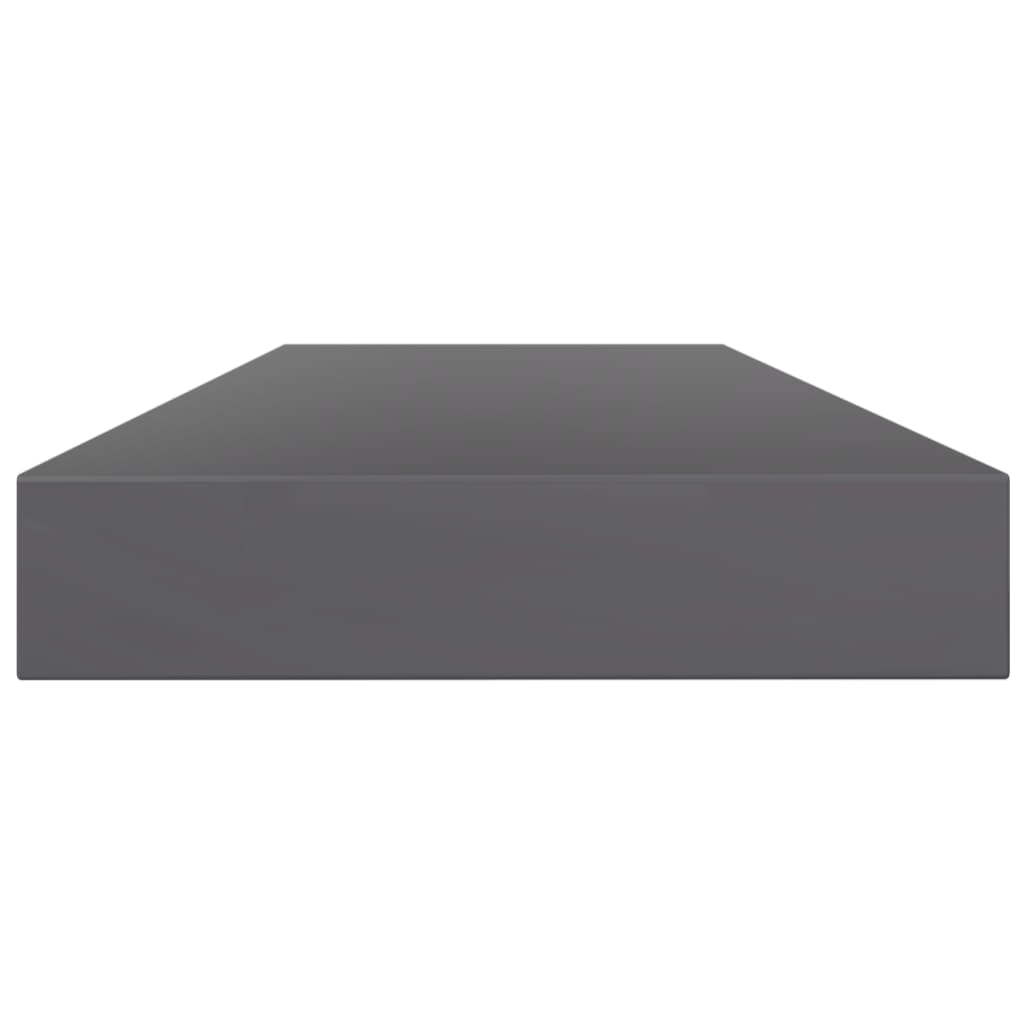 Estante estantería 4 uds contrachapada gris brillo 100x10x1,5cm
