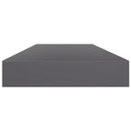 Estante estantería 4 uds contrachapada gris brillo 100x10x1,5cm