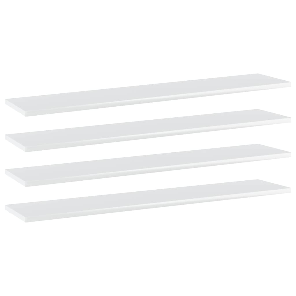 Estante estantería 4 uds contrachapada gris brillo 100x10x1,5cm