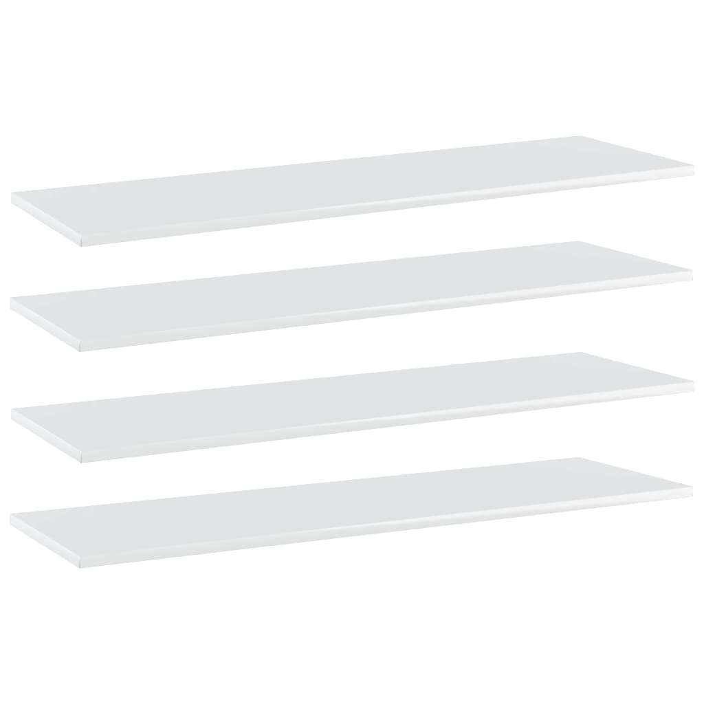 Estante estantería 4 uds contrachapada gris brillo 100x10x1,5cm