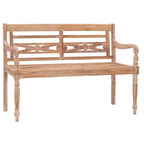 Banco Batavia madera de teca maciza blanco lavado 120 cm