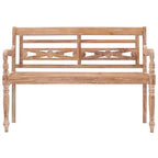 Banco Batavia madera de teca maciza blanco lavado 120 cm