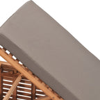 Tumbona con cojín madera maciza de teca gris oscuro