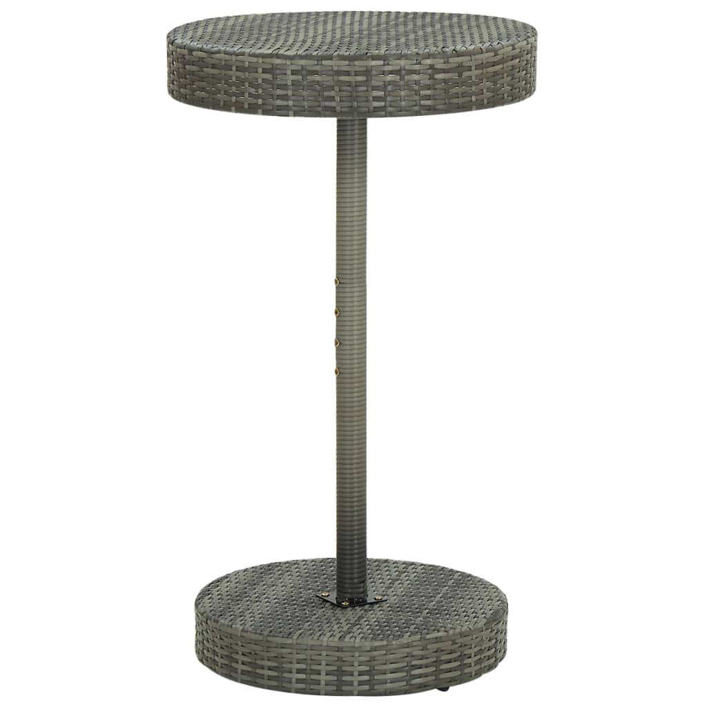Conjunto de bar para jardín 3 piezas ratán sintético gris