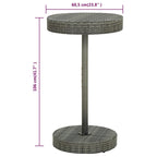 Conjunto de bar para jardín 3 piezas ratán sintético gris