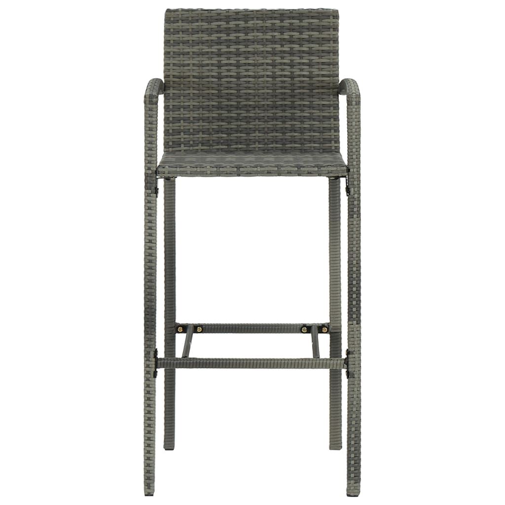 Conjunto de bar para jardín 3 piezas ratán sintético gris