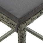 Mesa y taburetes altos jardín 3 piezas ratán sintético gris