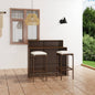 Conjunto de bar de jardín 3 piezas negro