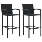 Conjunto de bar de jardín 3 piezas negro