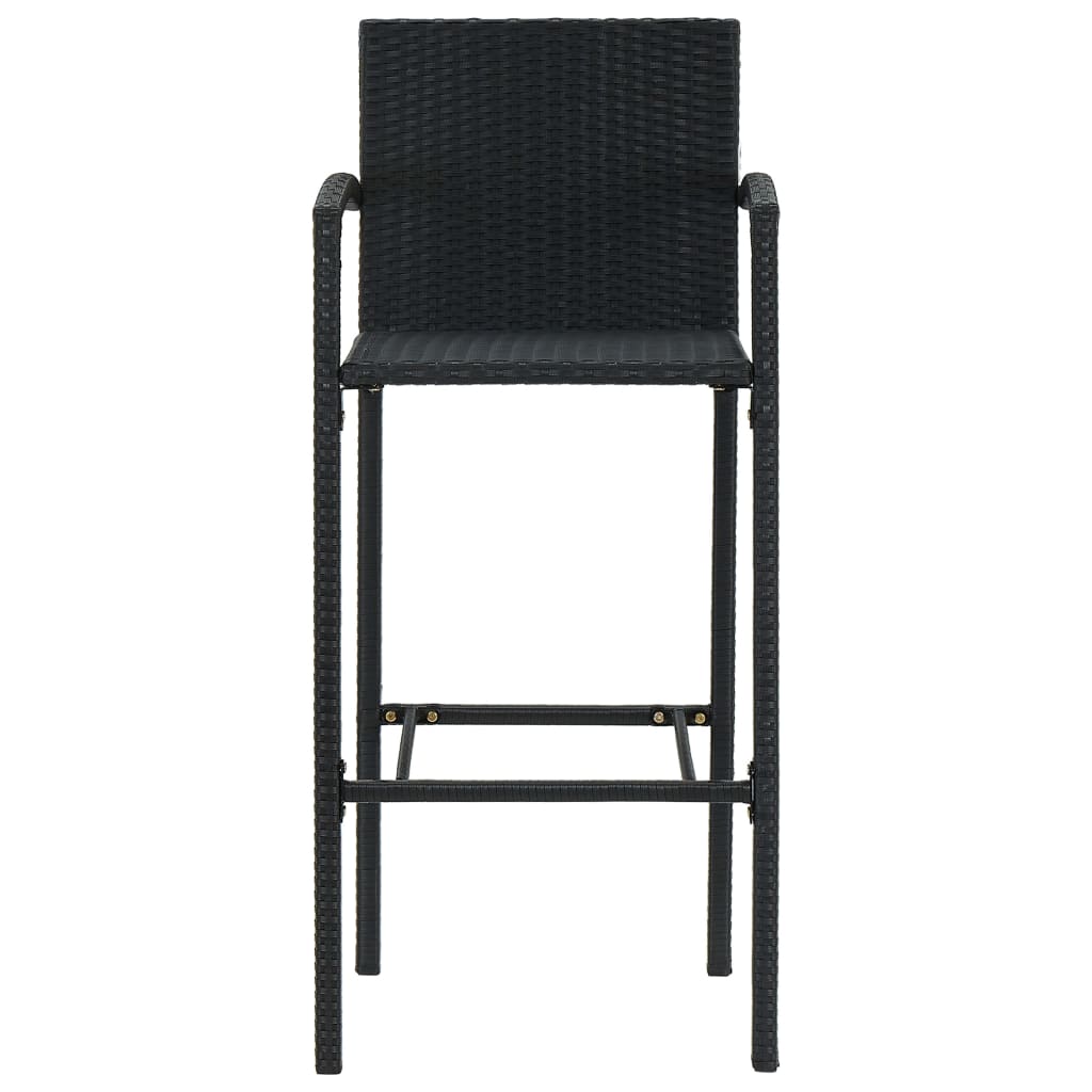 Conjunto de bar de jardín 3 piezas negro