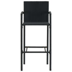 Conjunto de bar de jardín 3 piezas negro