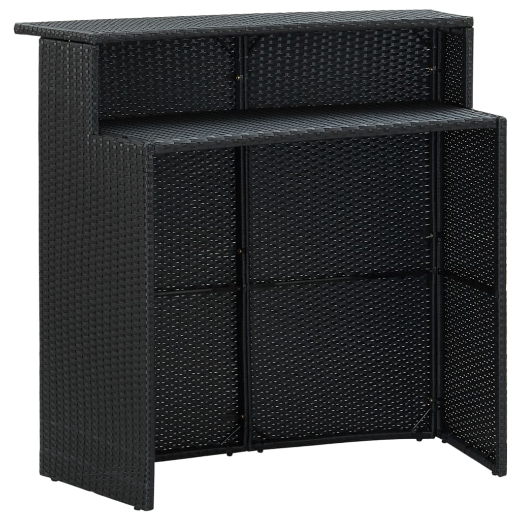 Conjunto de bar de jardín 3 piezas negro