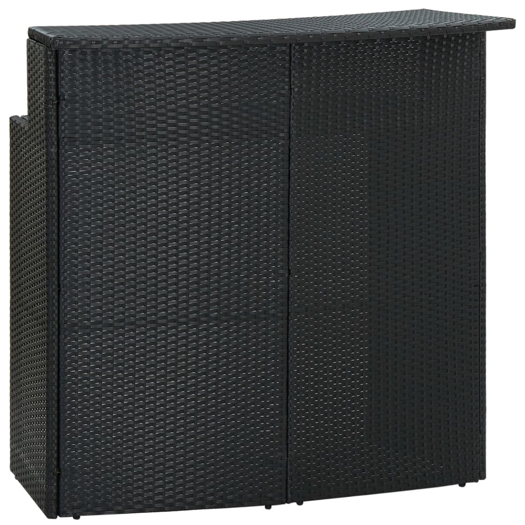 Conjunto de bar de jardín 3 piezas negro