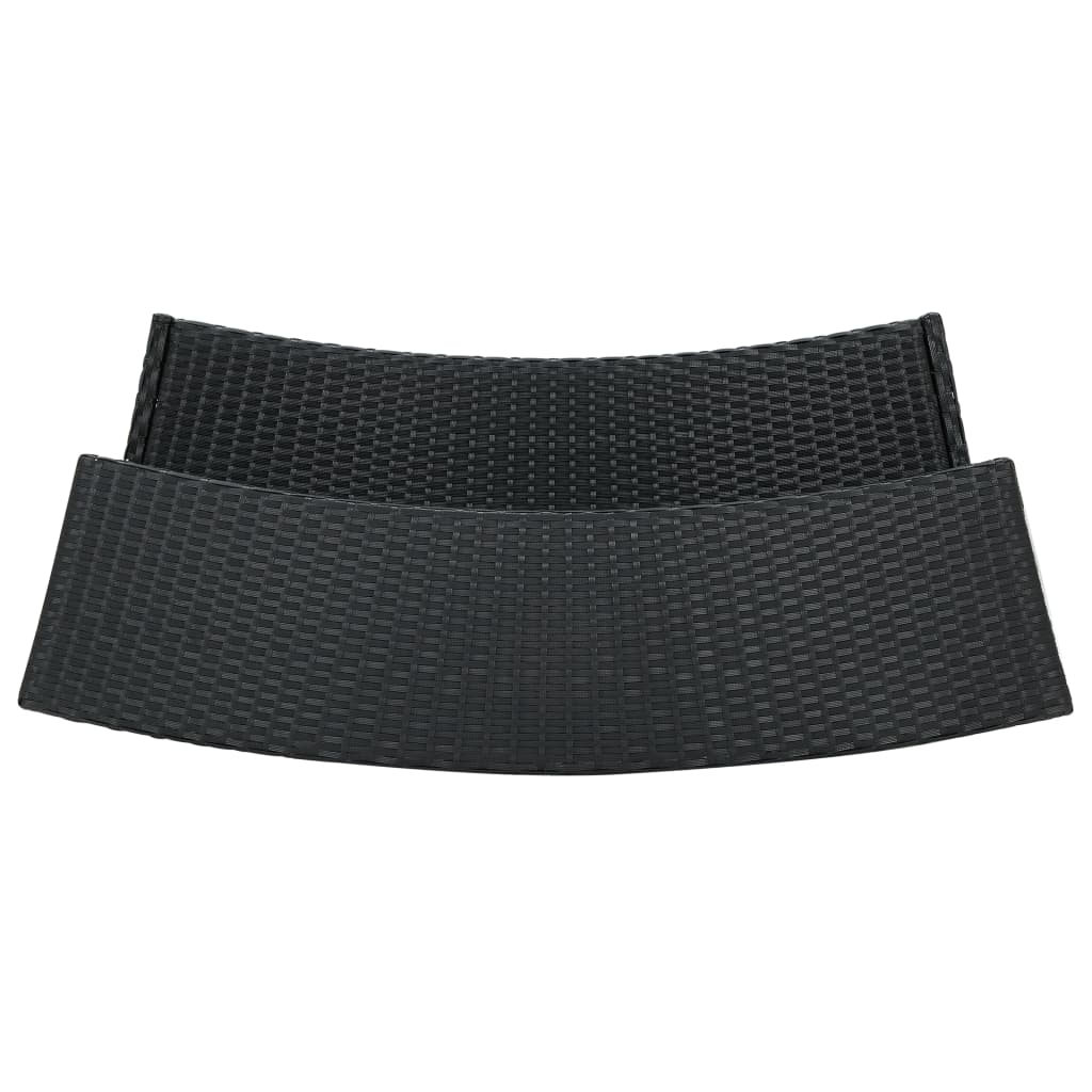 Conjunto de bar de jardín 3 piezas negro