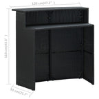 Conjunto de bar de jardín 3 piezas negro