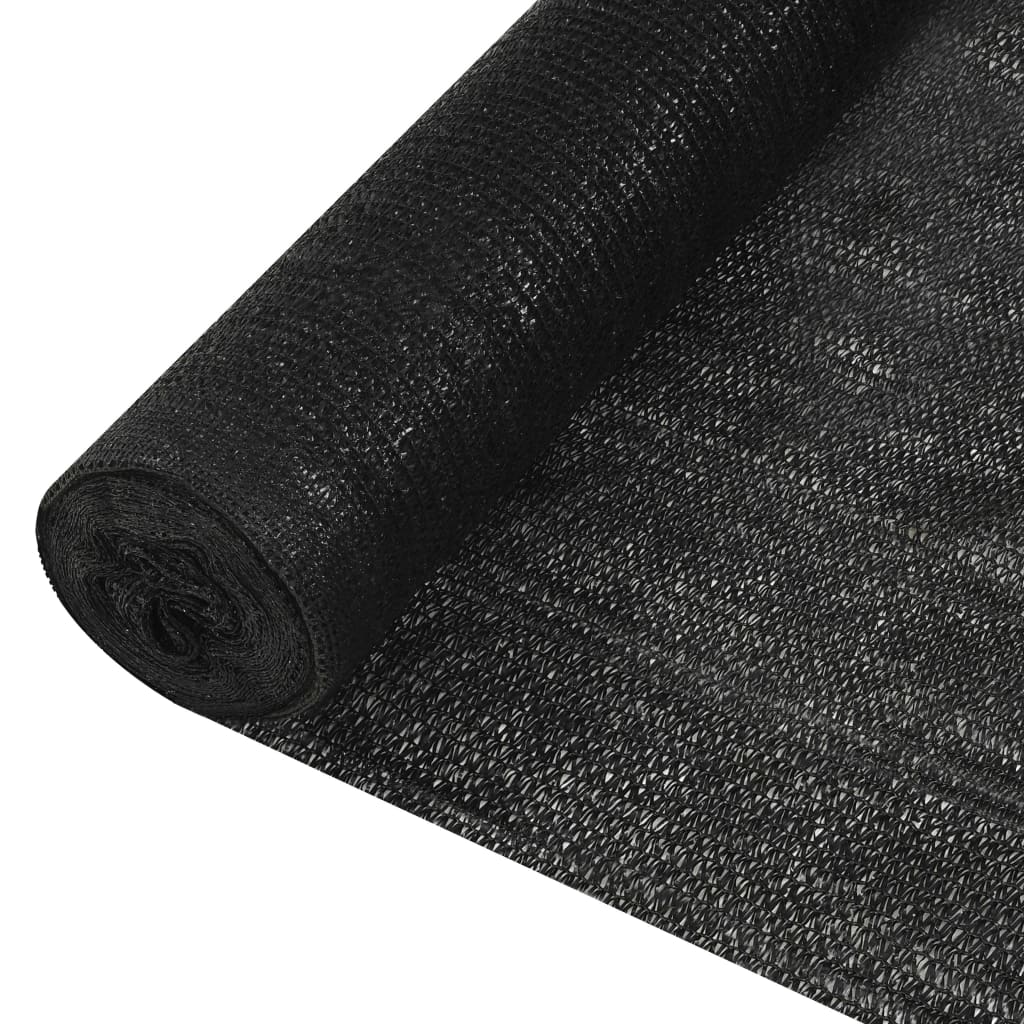 Black HDPE privacy screen 1.2x10 m 150 g/m²
