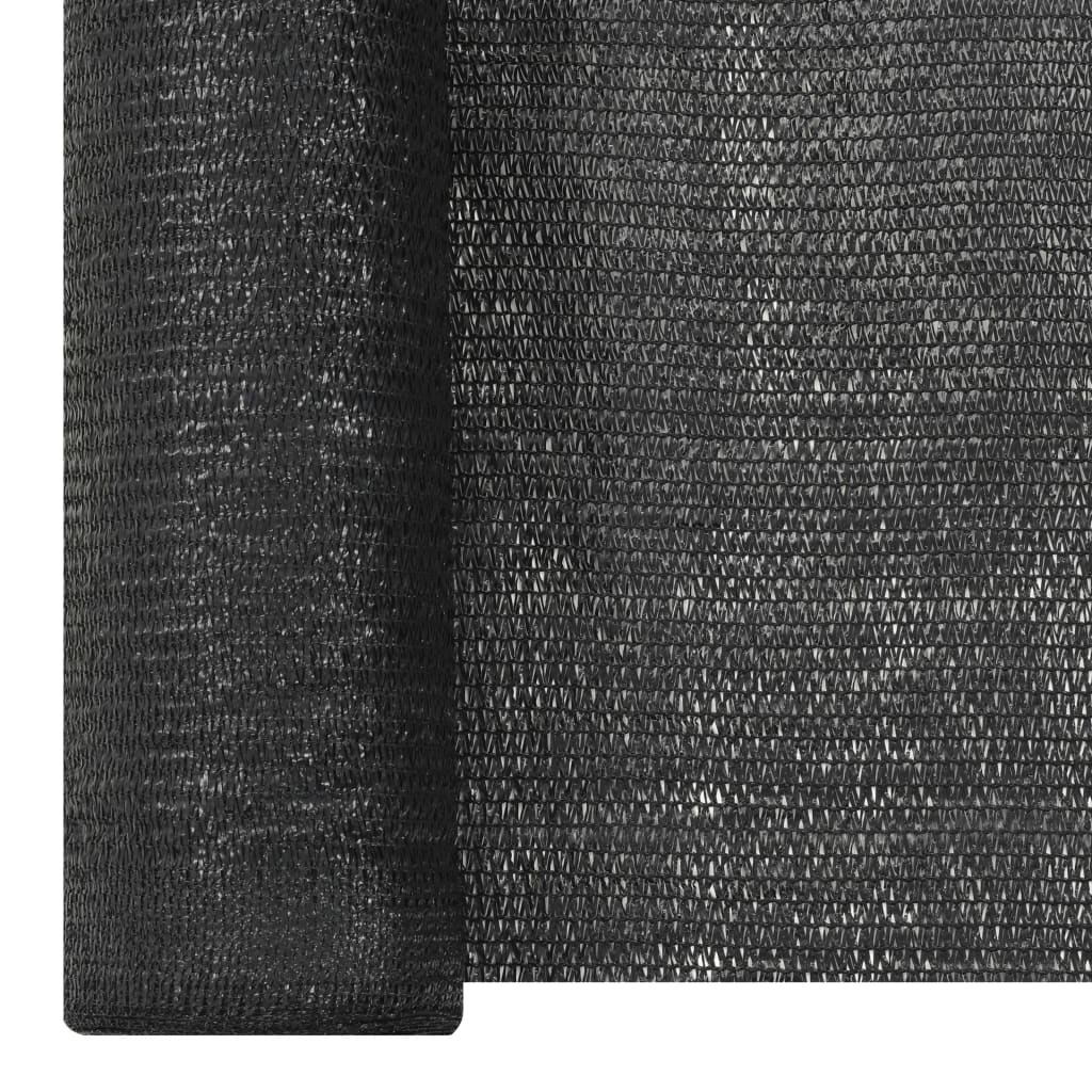 Black HDPE privacy screen 1.2x10 m 150 g/m²