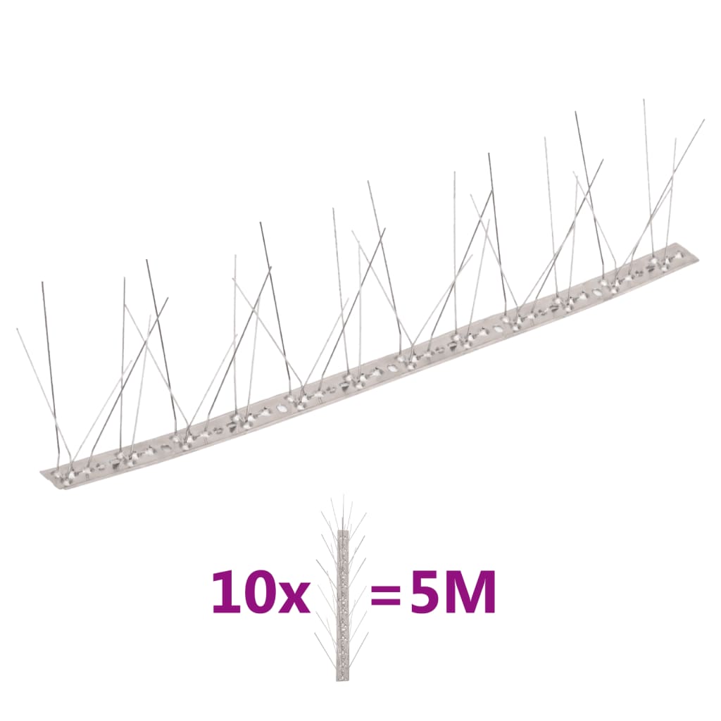 Set de 10 hileras pinchos contra pájaros y palomas 10 filas 5 m