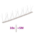 Set de 10 hileras pinchos contra pájaros y palomas 10 filas 5 m