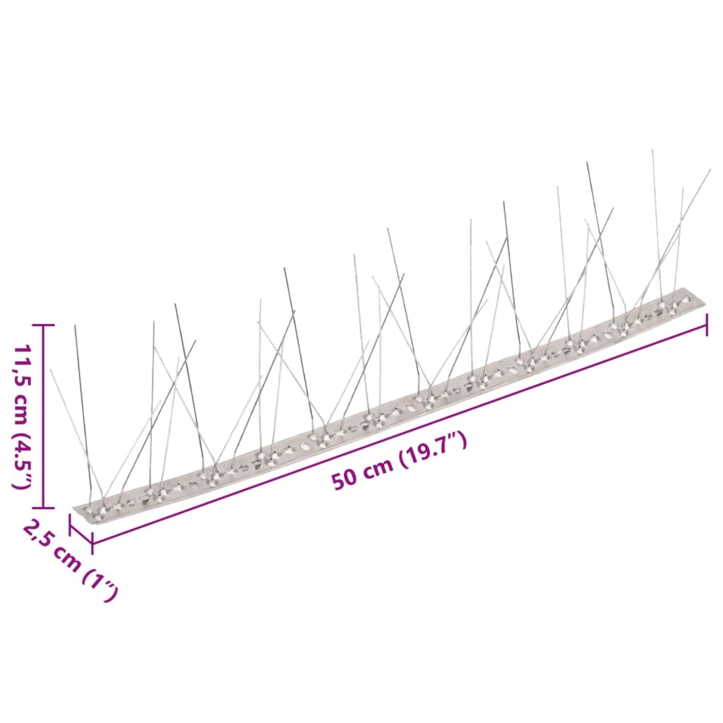Set de 10 hileras pinchos contra pájaros y palomas 10 filas 5 m